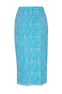 Lynn Mesh Skirt | Aqua Snake