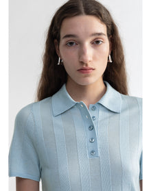 Tosca | Extrafine Merino Wool Polo | Ice Blue