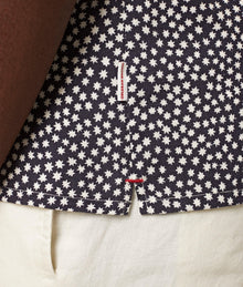 Travis Towelling Star Print Capri Collar Shirt | Night Iris