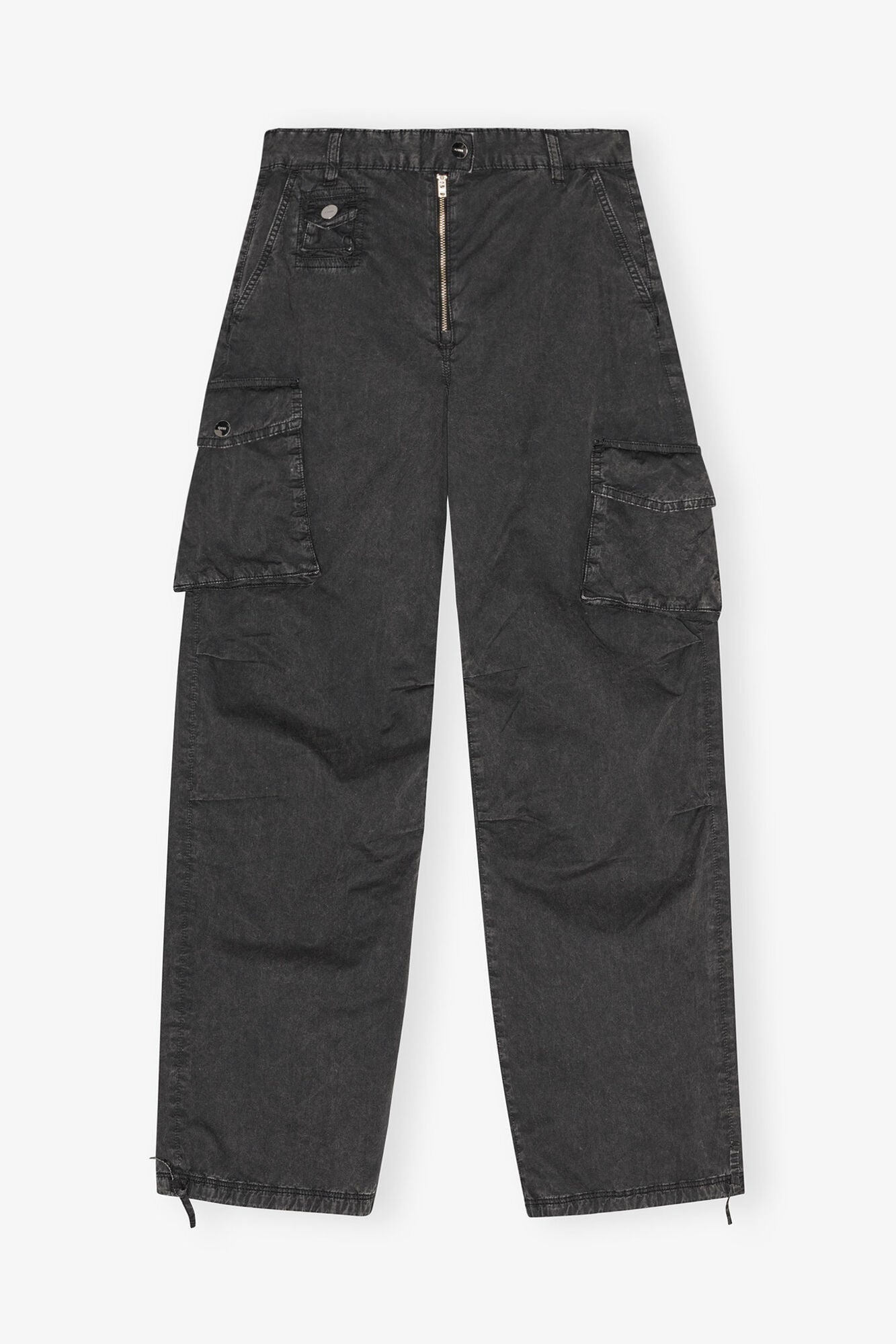 Trouseres in Black Washed Twill | Phantom