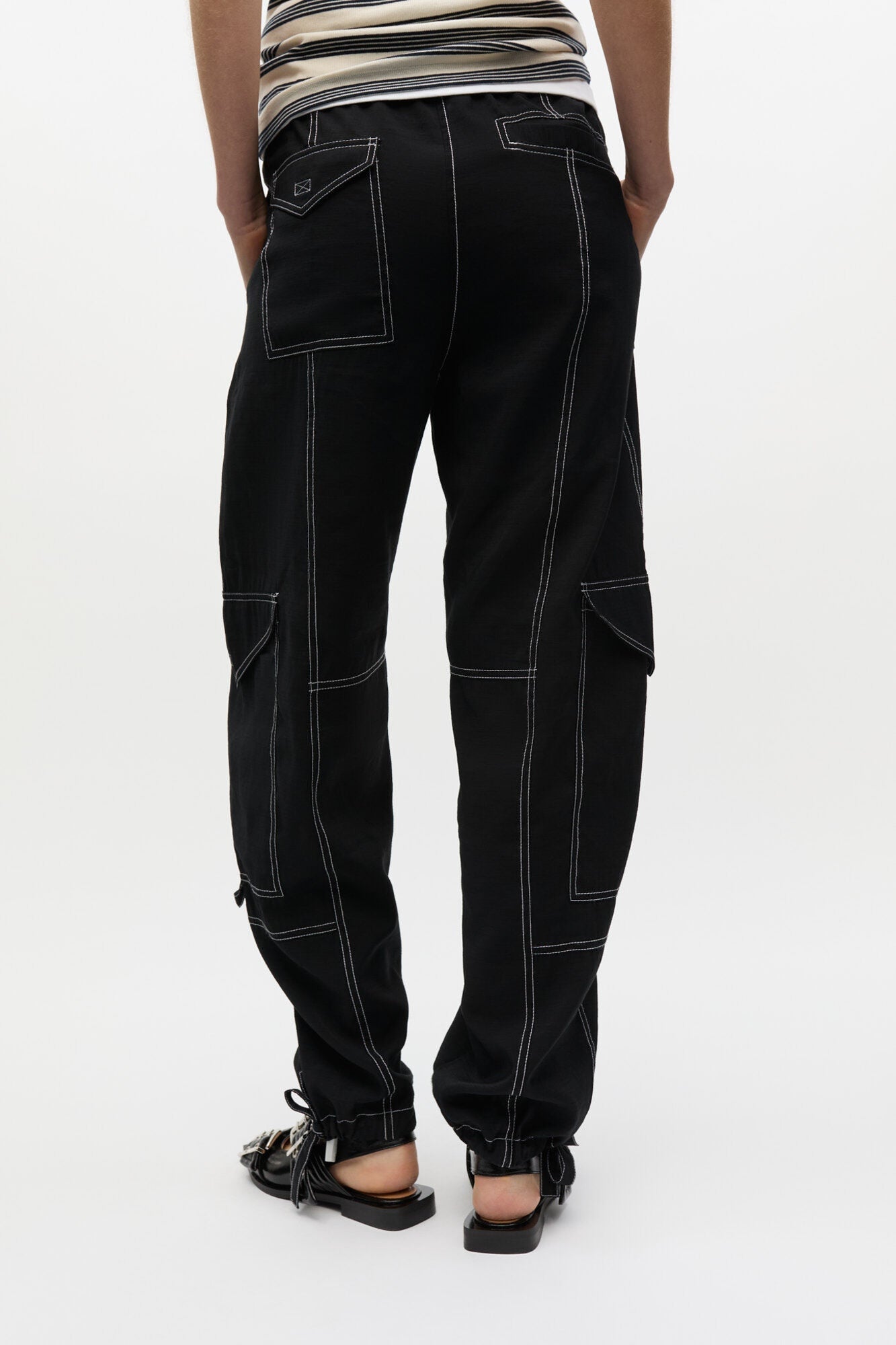 Trousers in Light Slub | Black