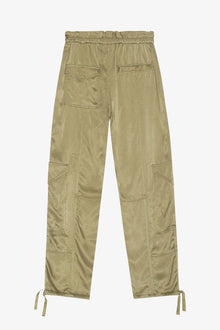 Trousers in Washed Satin | Aloe