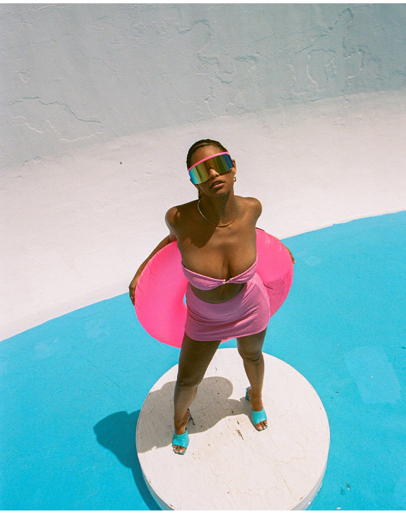 Tube Spongie Seersucker Skirt | Bubblegum Pink