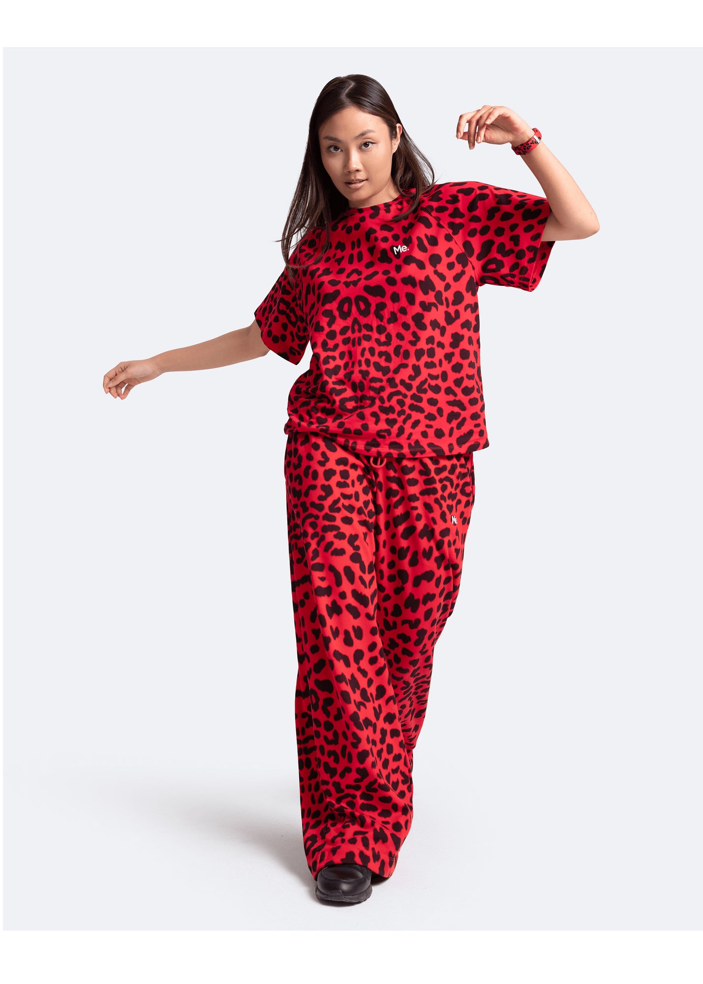 Tummy Control Wide Leg Pants | Red Leo
