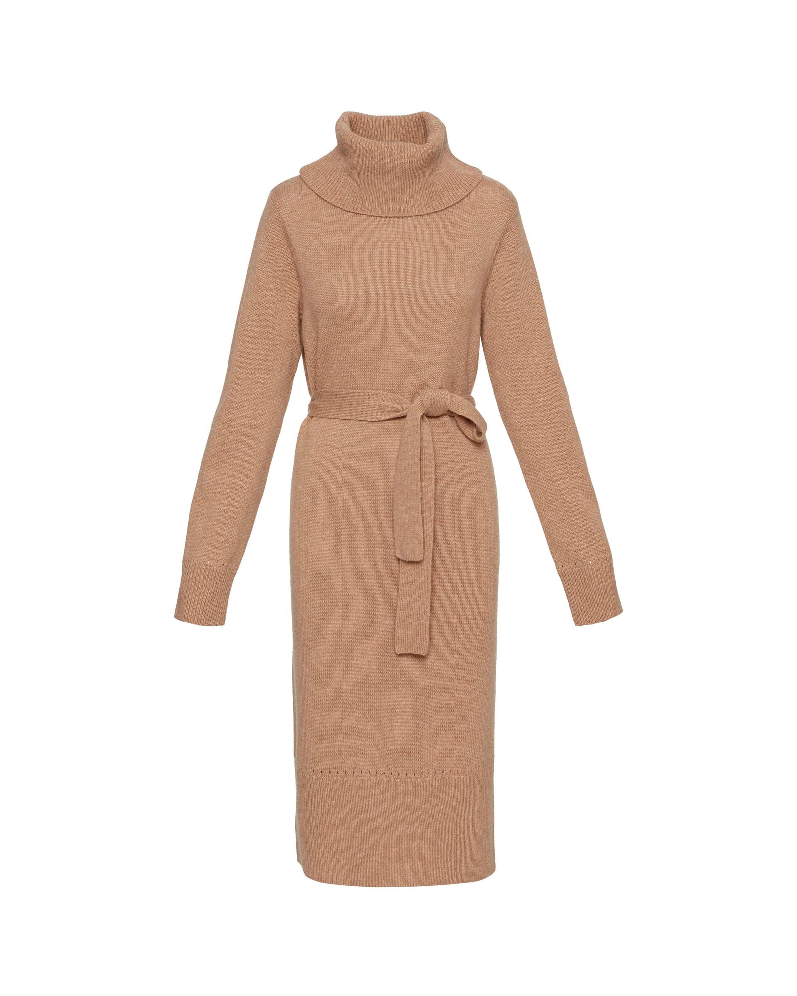 Turtleneck Dress in Wool-Cashmere | Camel