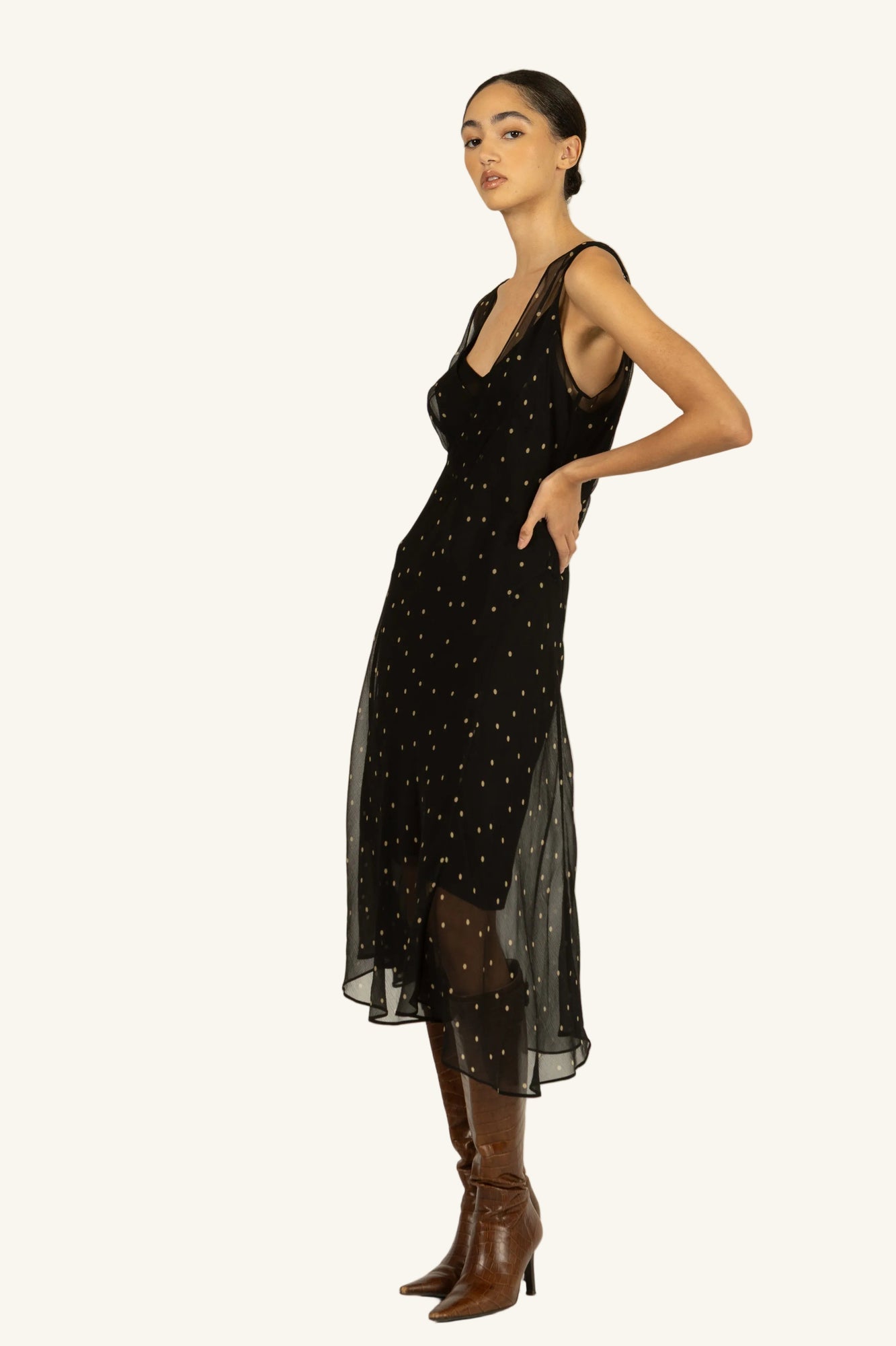Twila Dress | Black Polka Dot