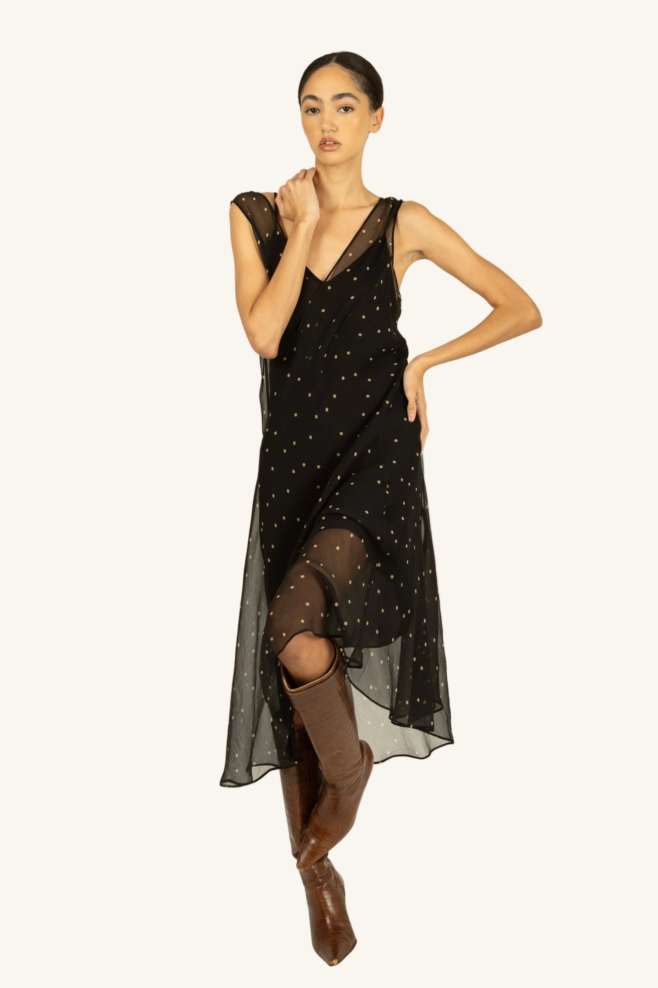 Twila Dress | Black Polka Dot
