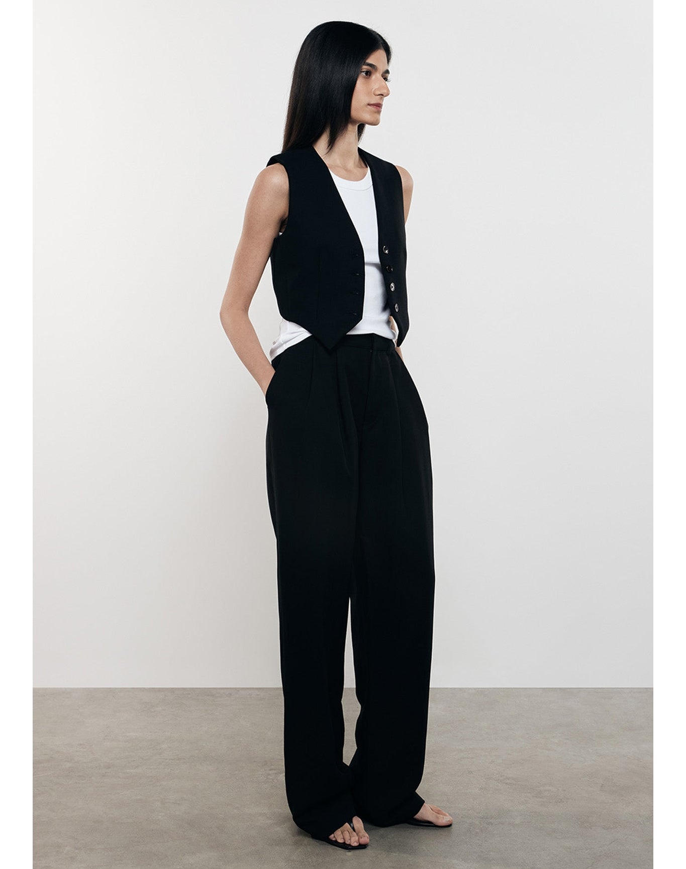Twill Vest | Black