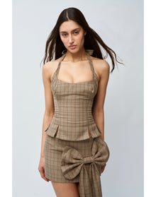Twisted Halter Top | Brown