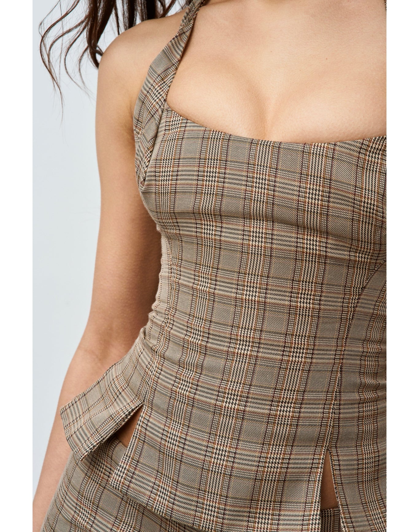 Twisted Halter Top | Brown