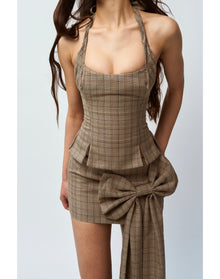 Twisted Halter Top | Brown