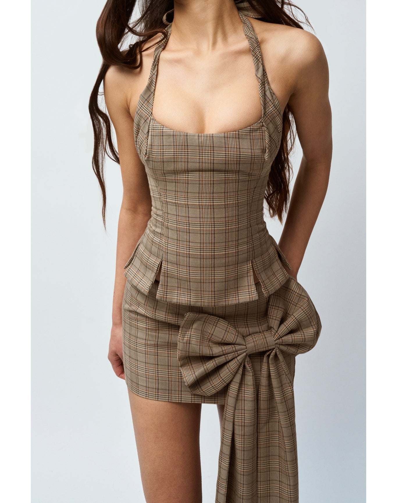Twisted Halter Top | Brown