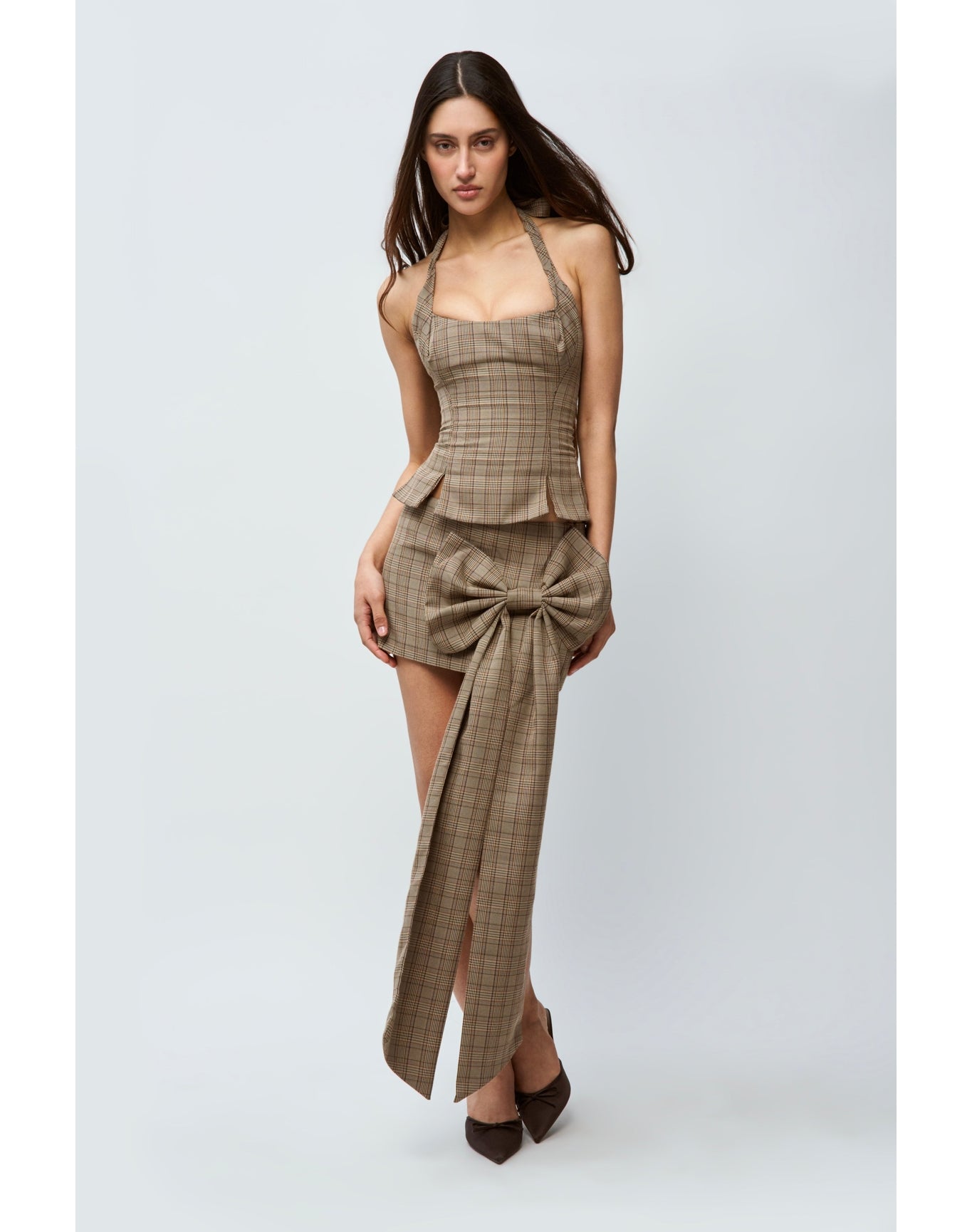 Twisted Halter Top | Brown