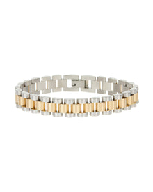 Two - toned Timepiece Bracelet | Plated Gold & Silver