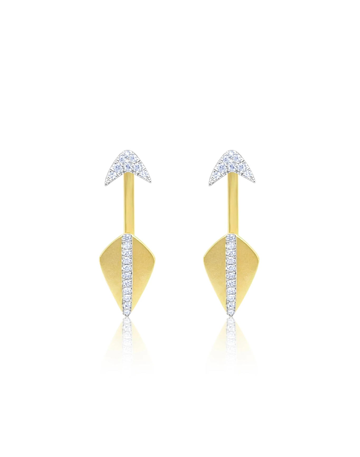 Two Tone Diamond Dagger Ear Jacket | Yellow Gold