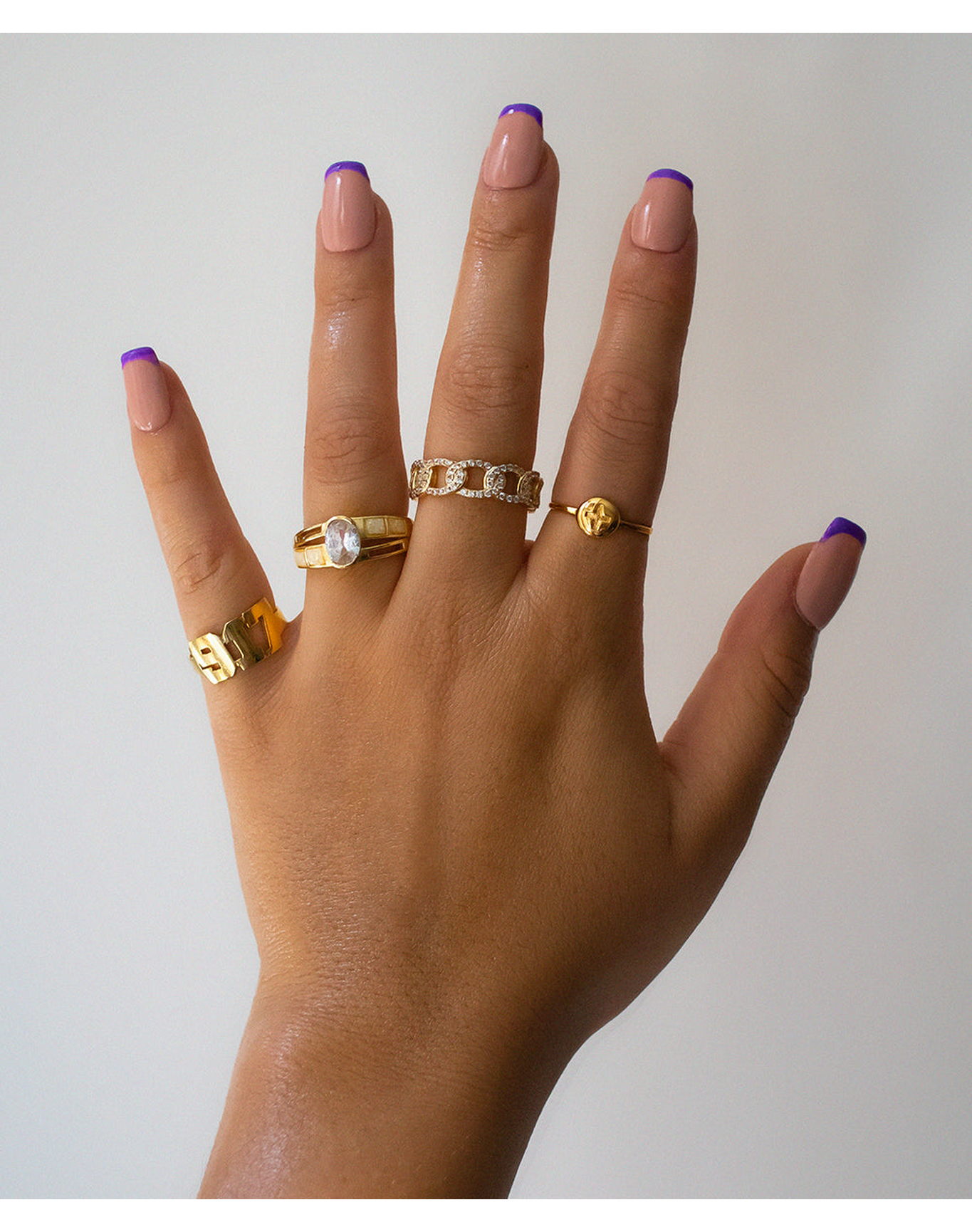 Tyre Stone Opal Ring in Sterling Silver and Gold Plating | Gold Plated Silver