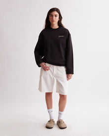 Black | Bowery Script Embroidered Crew