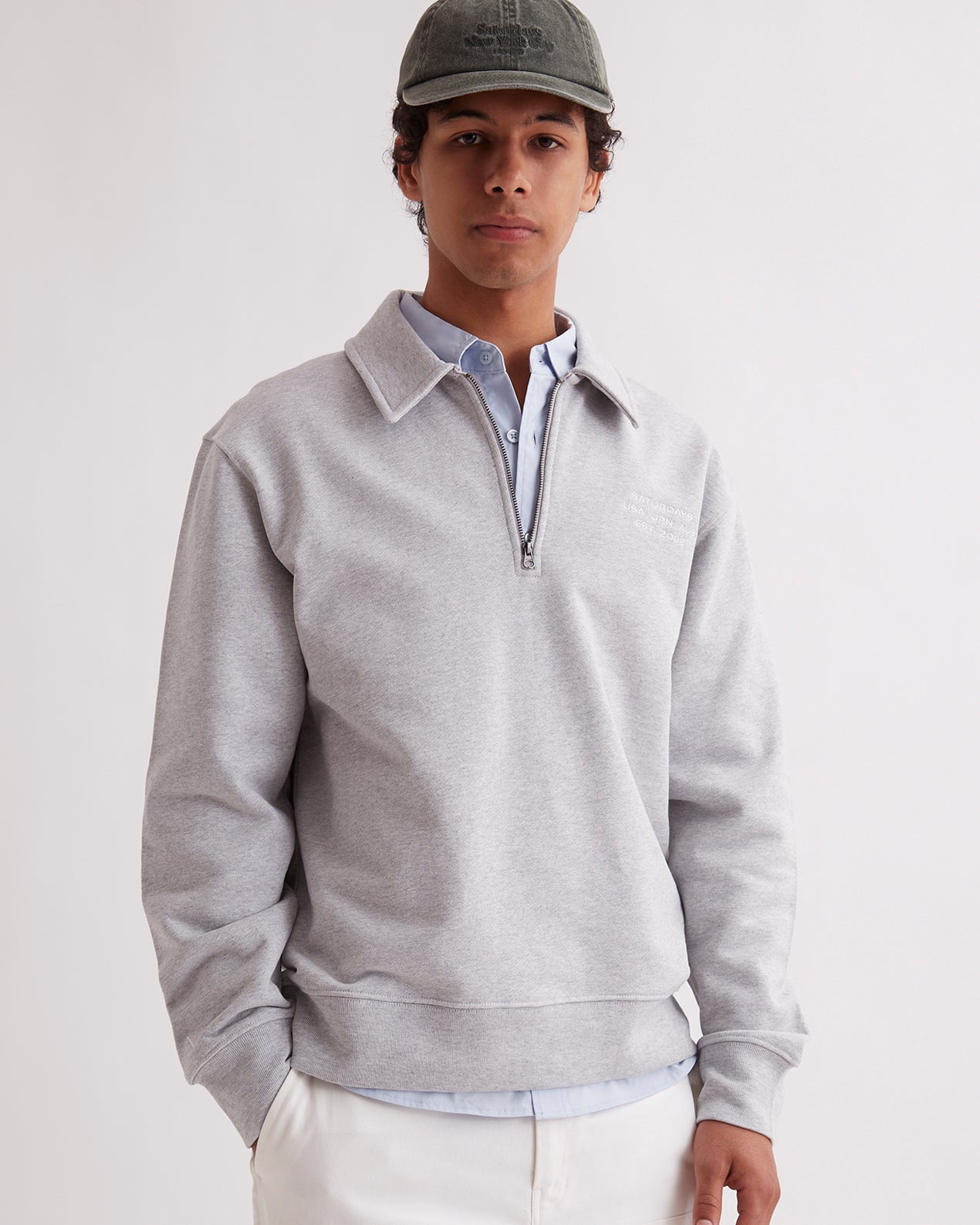 Mens | Mott International Quarter Zip | Ash Heather