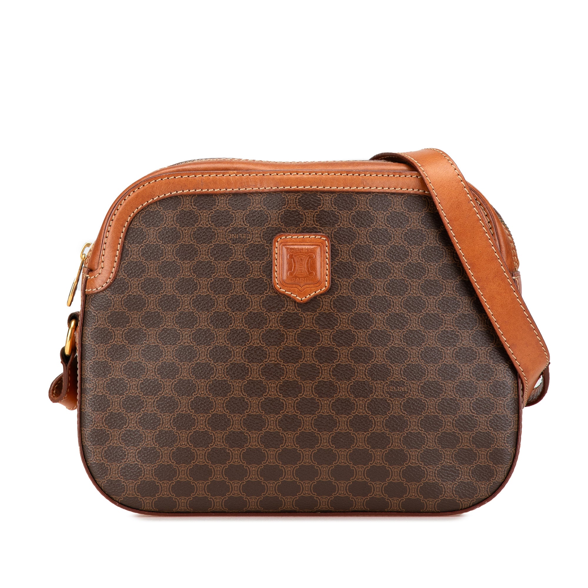 Celine | Pre-Owned Macadam Coated Canvas Crossbody | Brown