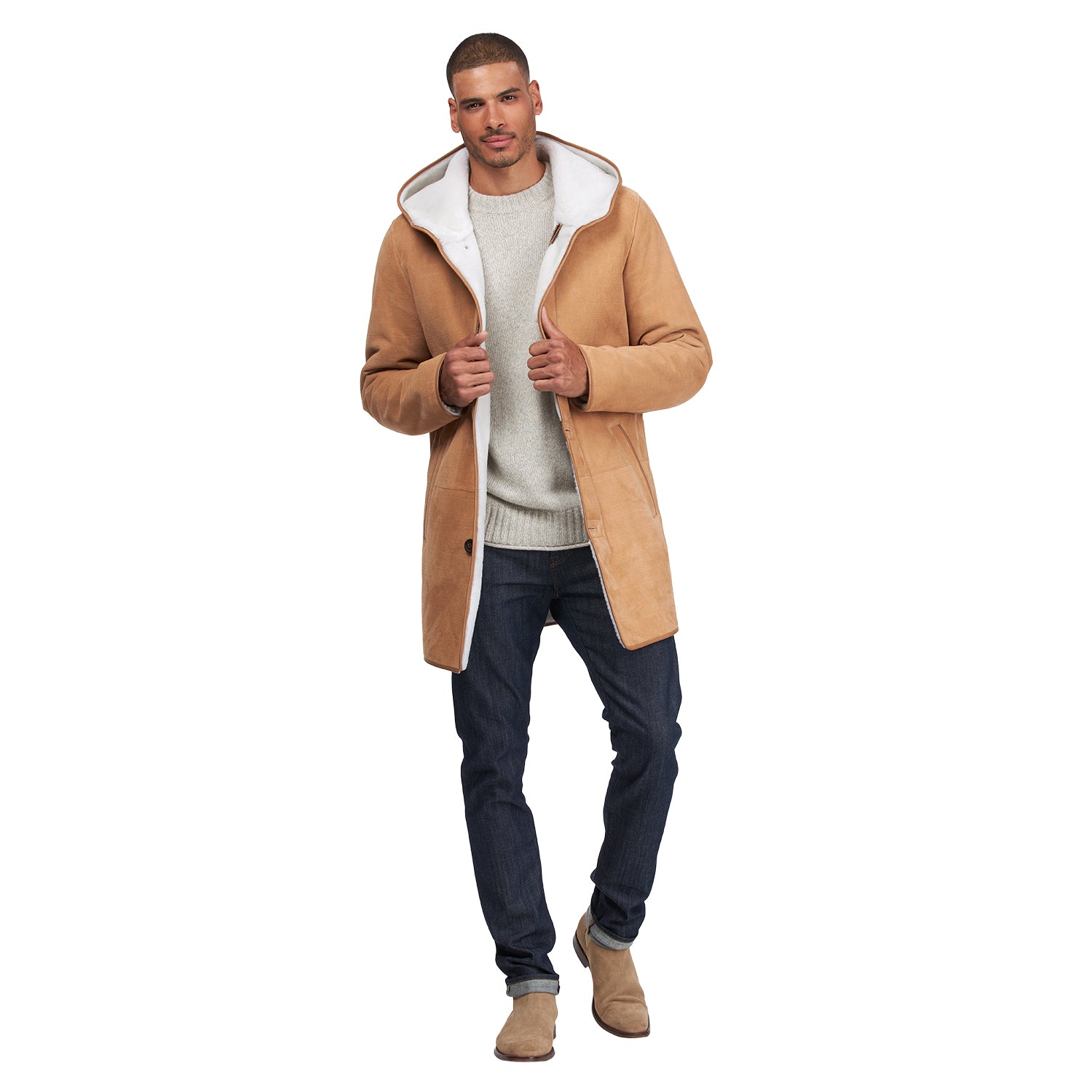 Mens Shearling Lamb Stroller | Men | Camel x White