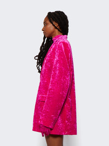 Women | VETEMENTS | Boxy Single Breasted Velvet Tailored Jacket | Pink