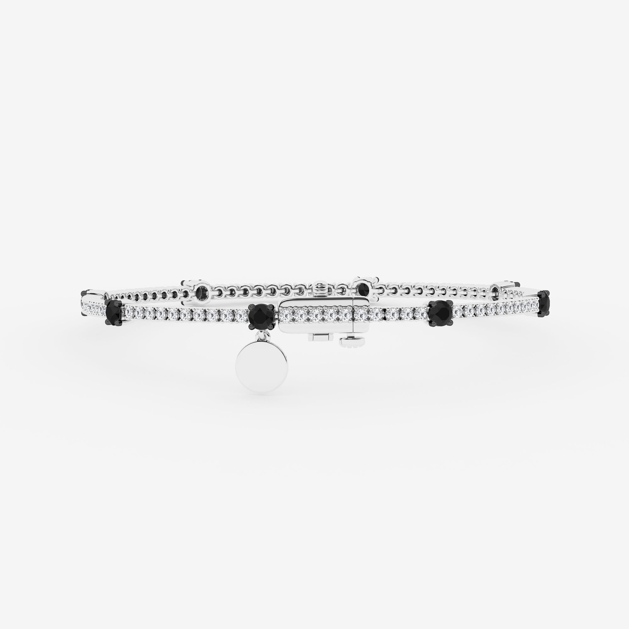 2.15 CT Round Lab-Grown Diamond | Station Bracelet | 925 Sterling Silver | G Color | SI Clarity