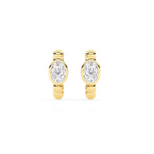 1.00 CT Oval Lab-Grown Diamond | Hoop Earrings | 14K Gold-Plated | F Color | VS Clarity