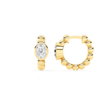 1.00 CT Oval Lab-Grown Diamond | Hoop Earrings | 14K Yellow Gold over Sterling Silver | F Color | VS Clarity