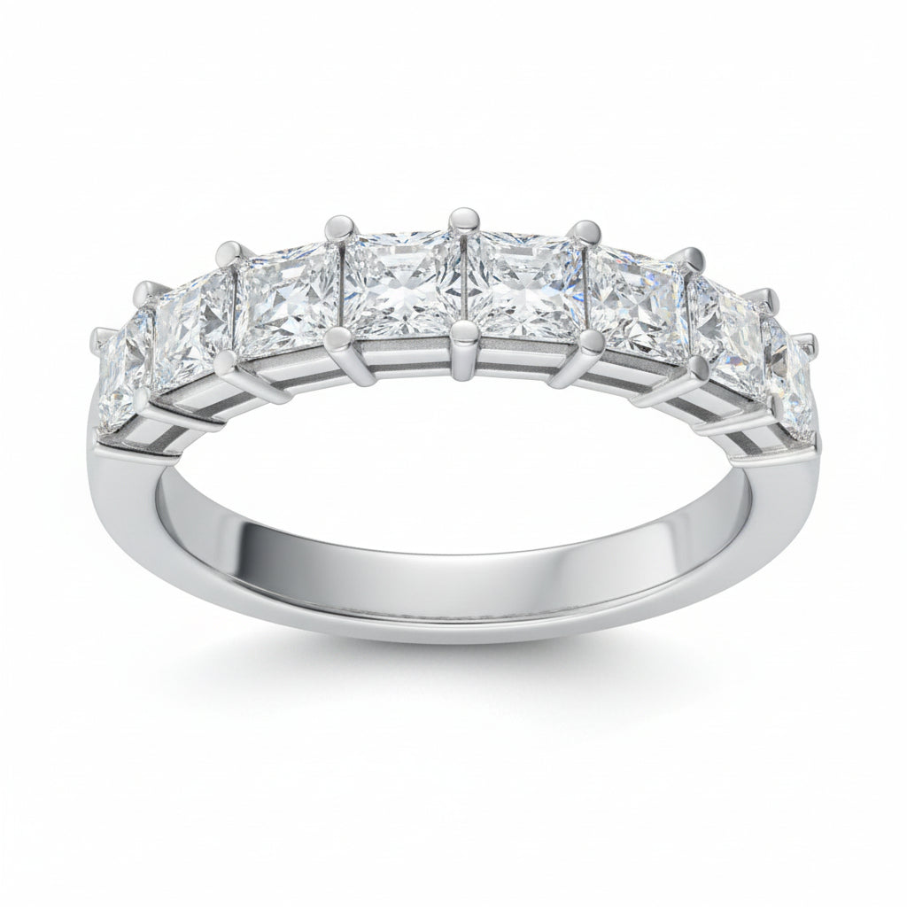 2.00 CT Princess Natural Diamond | Fashion Ring | 18K White Gold | G-H Color | VS Clarity
