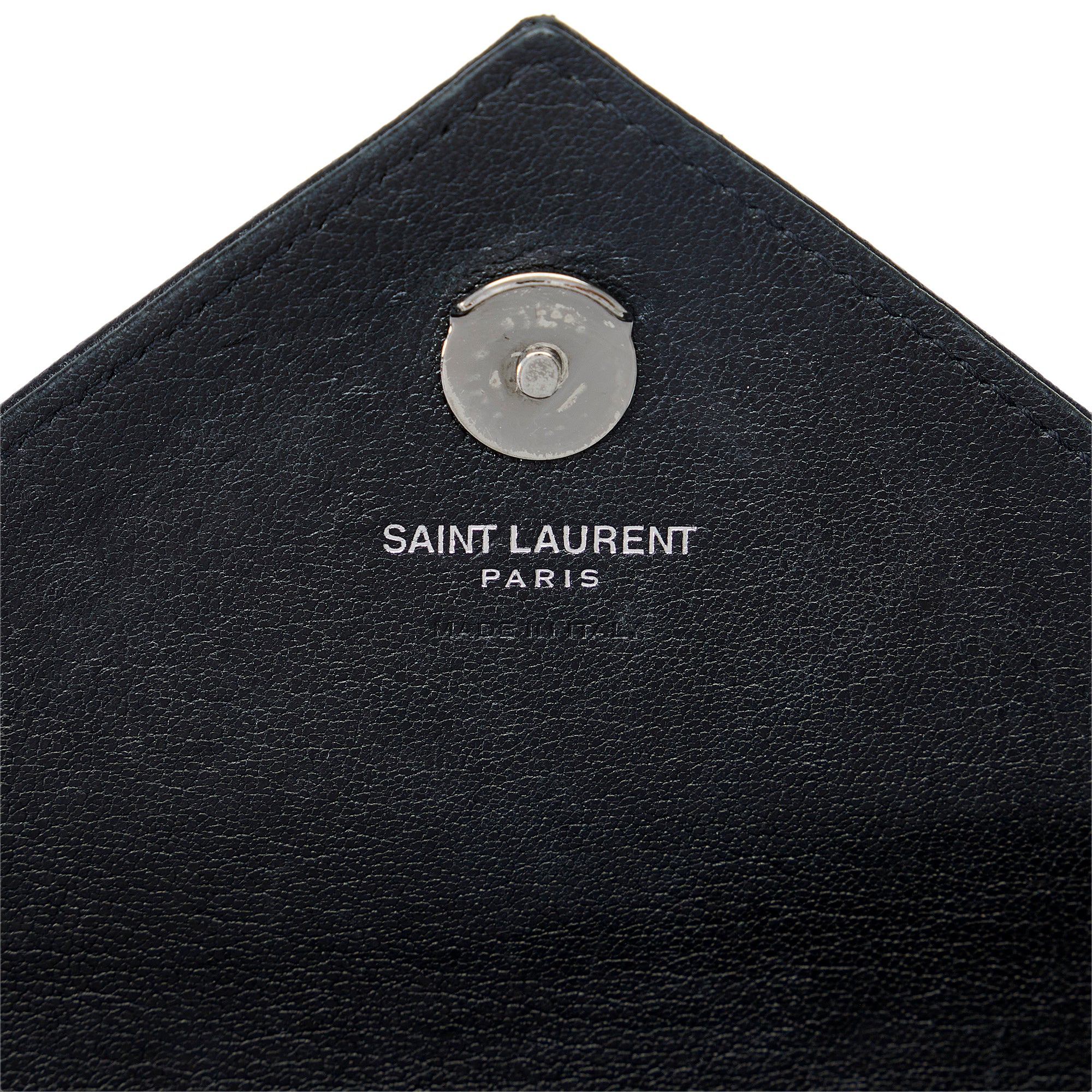 Saint Laurent Pre-Owned Monogram Patchwork Hearts and Stars College Chain Wallet | Women | Black