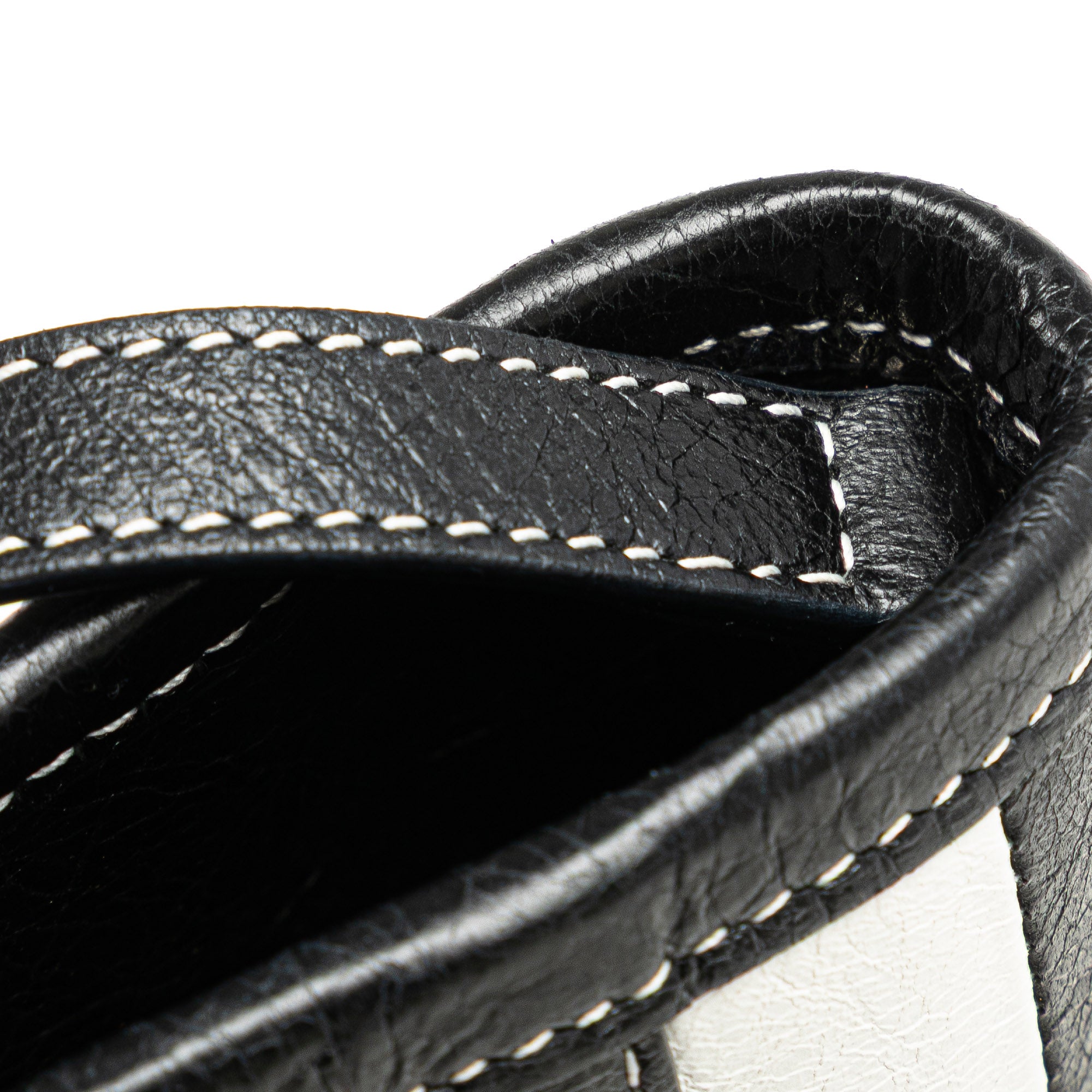 Balenciaga | Pre-Owned Small Lambskin Barbes East West Striped Shopper Tote | Pink