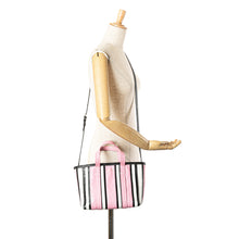 Balenciaga | Pre-Owned Small Lambskin Barbes East West Striped Shopper Tote | Pink