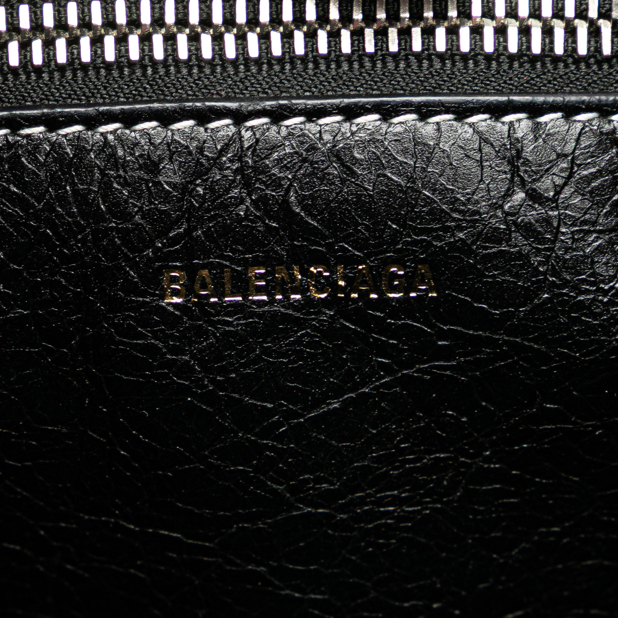 Balenciaga | Pre-Owned Small Lambskin Barbes East West Striped Shopper Tote | Pink