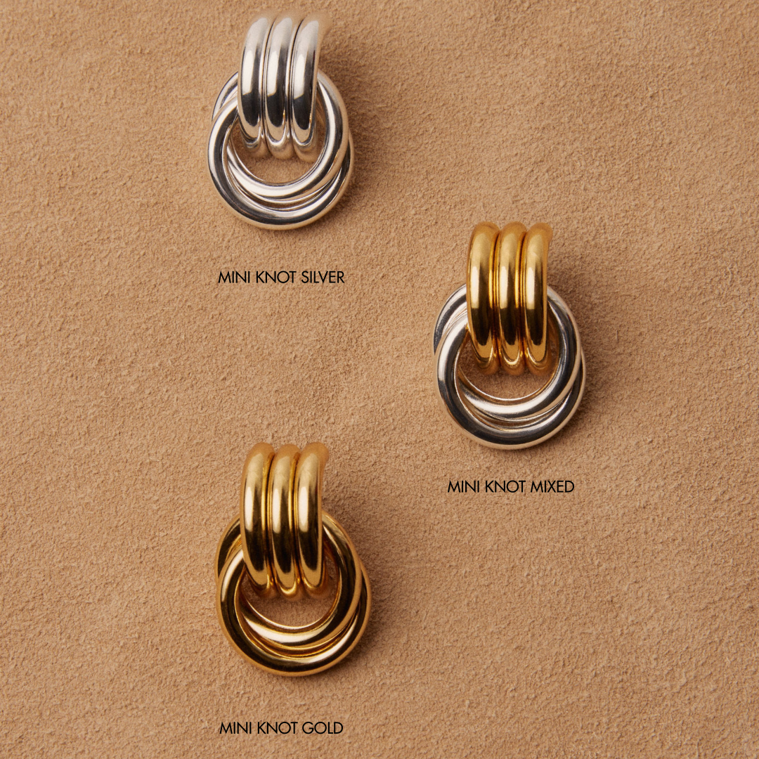 Mini Knot Earrings | Two-Tone