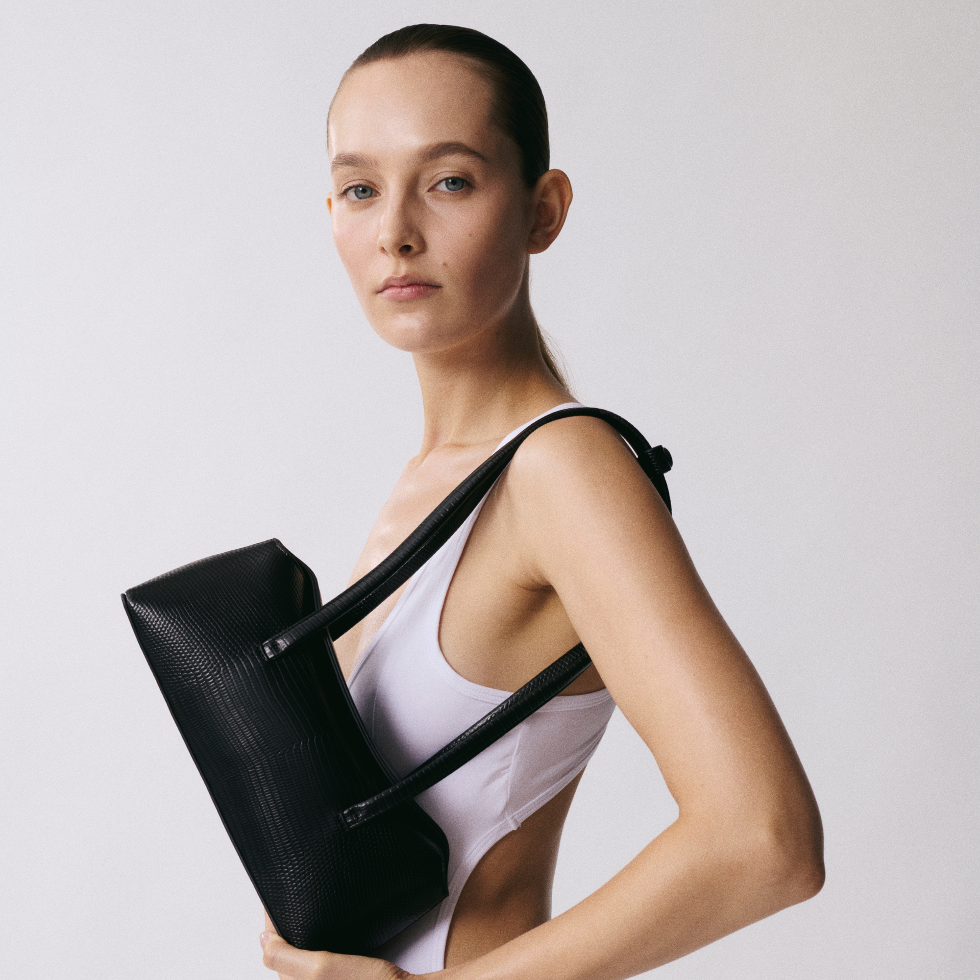Mini Chrystie Bag | Reptile Noir With Charm