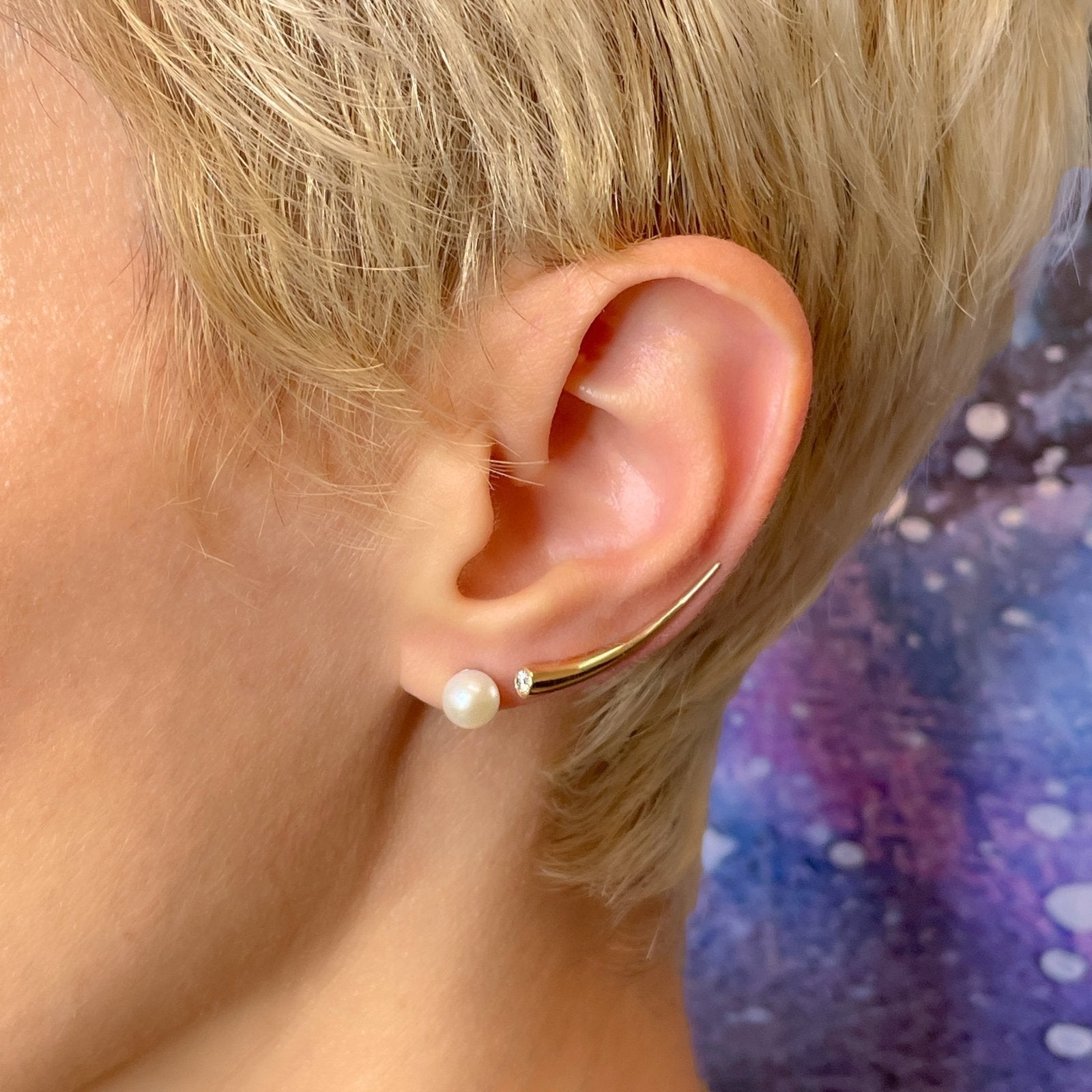 White Pearl Stud Earrings