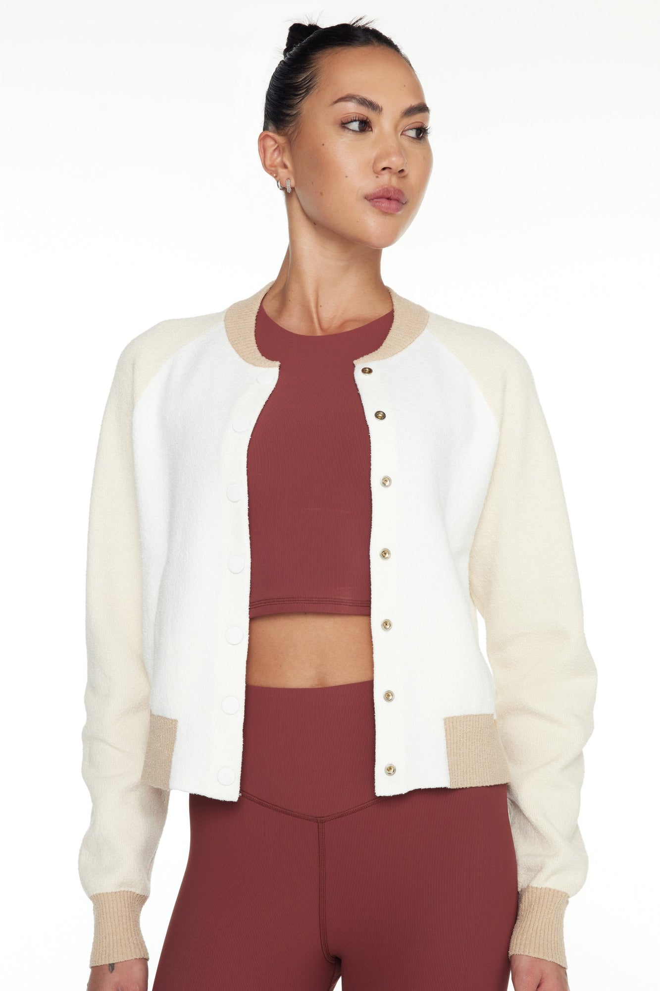 The Upside | Rodeo Hallie Knit Bomber | White