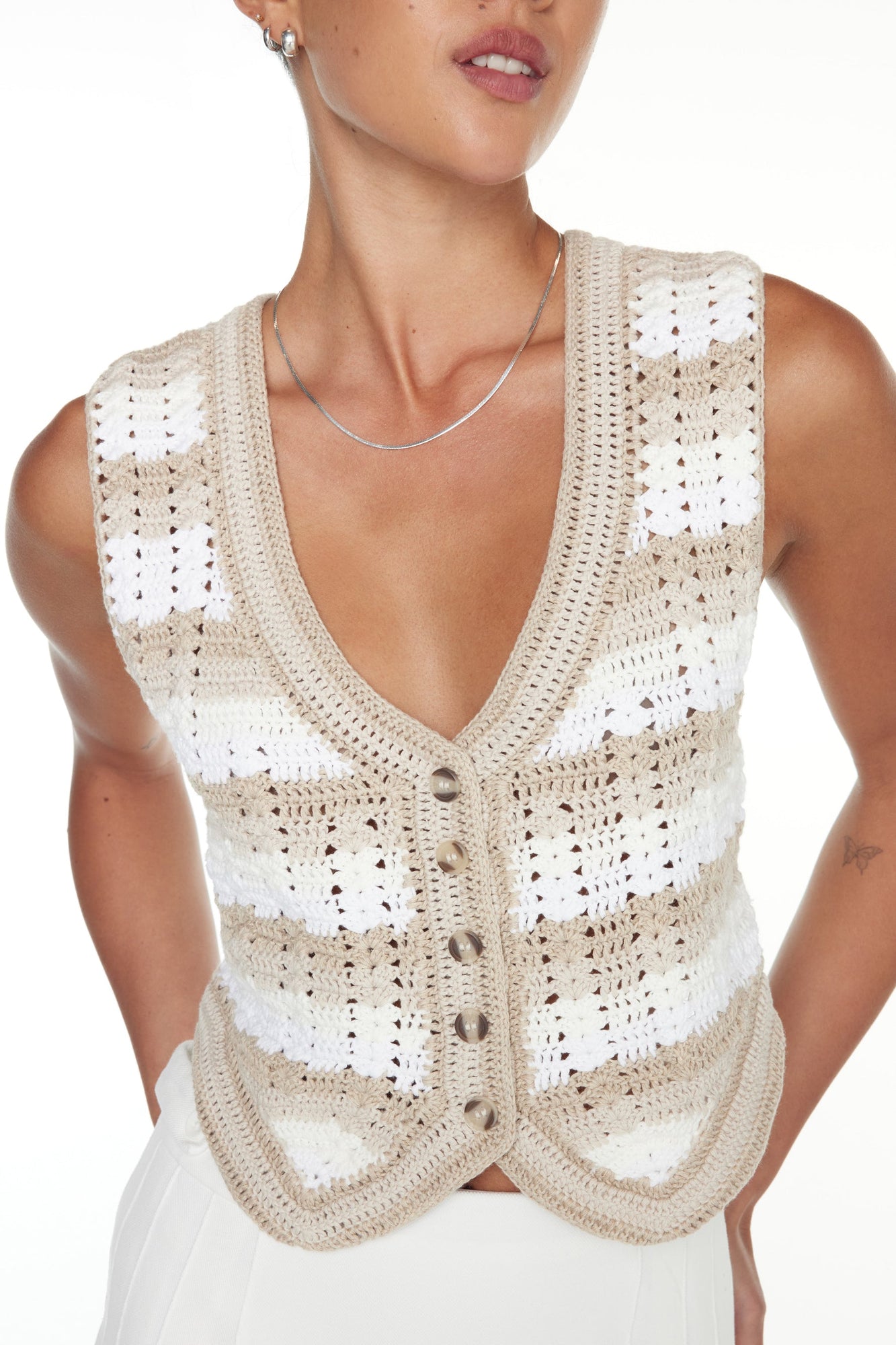 The Upside | Bungalow Zaza Waistcoat | Stripe