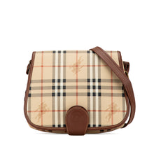 Burberry | Pre-Owned Haymarket Check Coated Canvas Crossbody | Brown/Beige