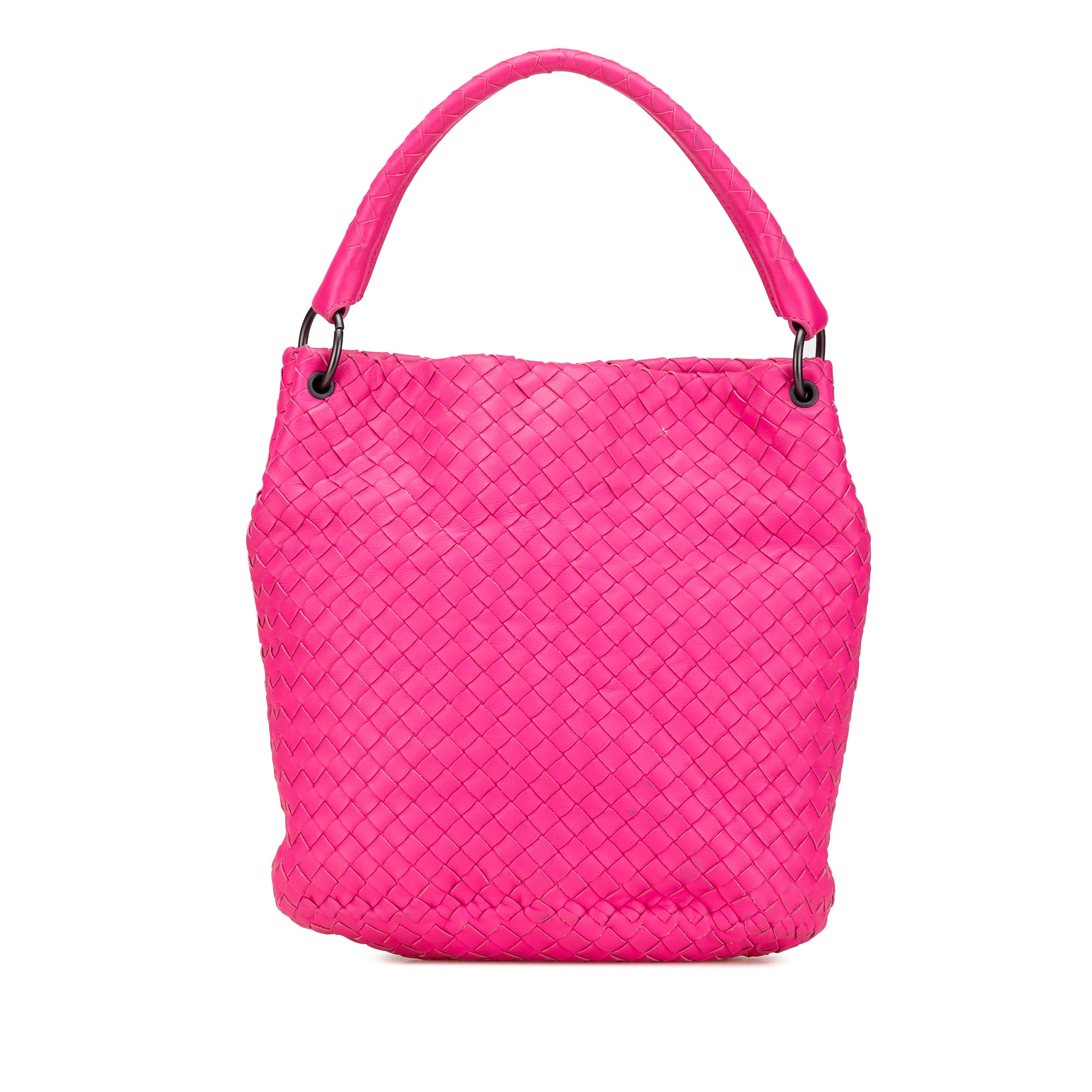 Bottega Veneta | Pre-Owned Nappa Intrecciato Bucket Bag - I | Pink/Hot Pink
