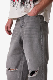Ultra Baggy Blowout Denim | Washed Grey