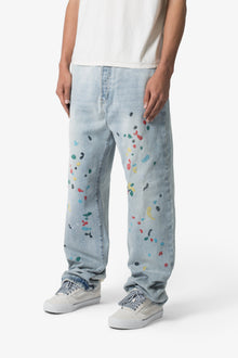 Ultra Baggy Chainstitch Denim | Light Blue
