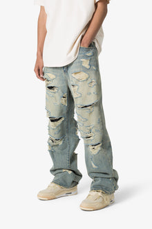 Ultra Baggy Distressed Denim | Vintage Blue