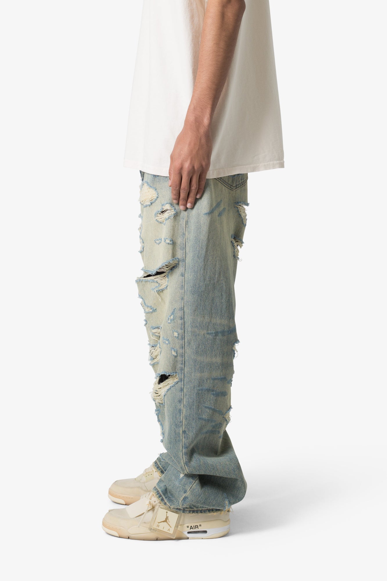 Ultra Baggy Distressed Denim | Vintage Blue