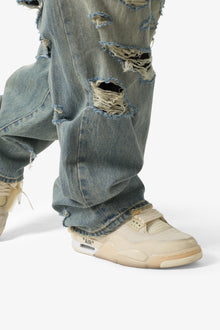 Ultra Baggy Distressed Denim | Vintage Blue
