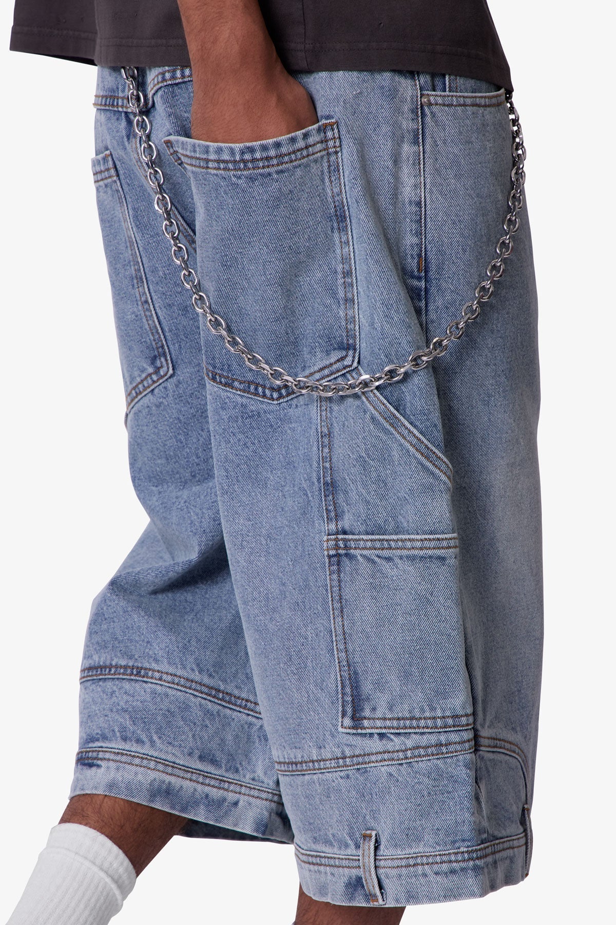 Ultra Baggy Reconstructed Denim Shorts | Blue