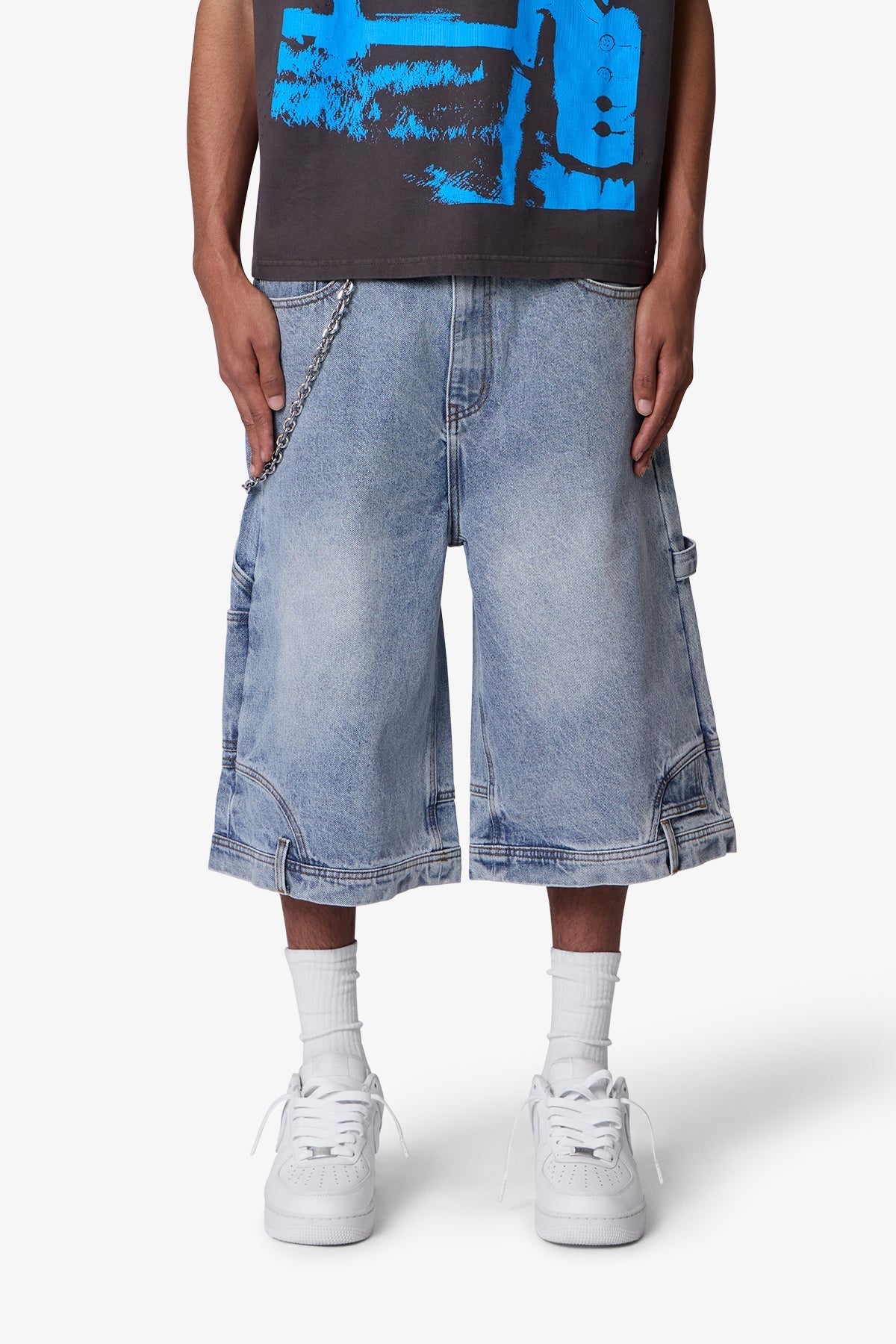 Ultra Baggy Reconstructed Denim Shorts | Blue