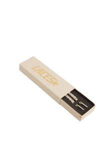 Unisex | Leopard-Print Laces with Contrasting Logo | Cappuccino x Black Leo x White