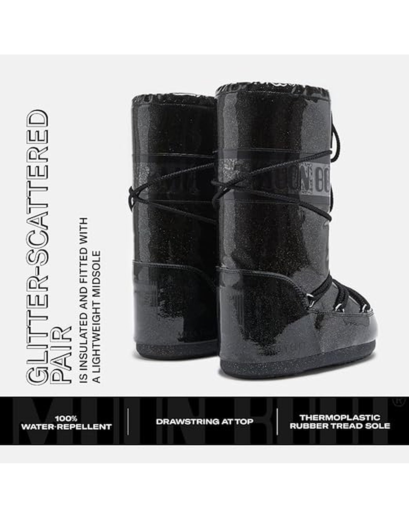 Adults | Moon Boot Icon Glitter | Black