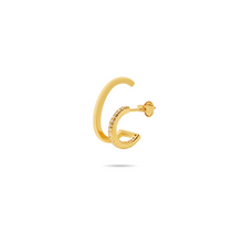 The Pave Double Hoop Ear Suspender | 18K Yellow Gold-Plated